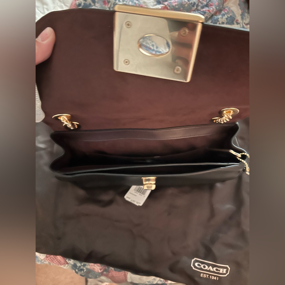 Coach Black Shoulder Bag with Gold Chain - Picture 5 of 5